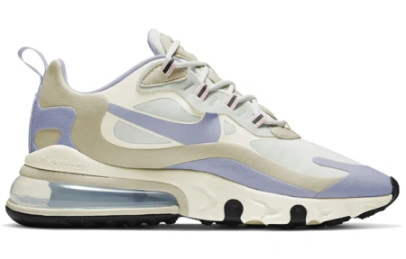 Nike Air Max 270 Винтаж Сетчатая Ткань Низкий Верх Амортизирующая Обувь для Бега Повседневная Женская Бежево-Синяя