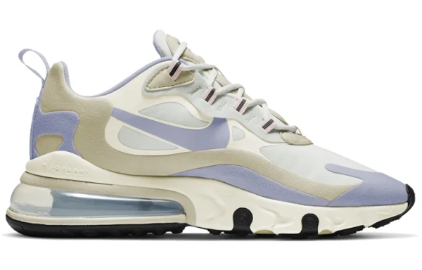 Nike Air Max 270 Винтаж Сетчатая Ткань Низкий Верх Амортизирующая Обувь для Бега Повседневная Женская Бежево-Синяя