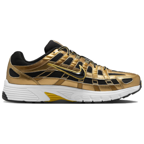 Nike P 6000 противоскользящие и дышащие низкие повседневные беговые кроссовки для мужчин черный с золотым