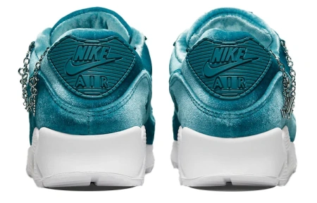 Nike Air Max 90 Раздельная замша Низкий топ Повседневные беговые кроссовки Женские Озерный зеленый