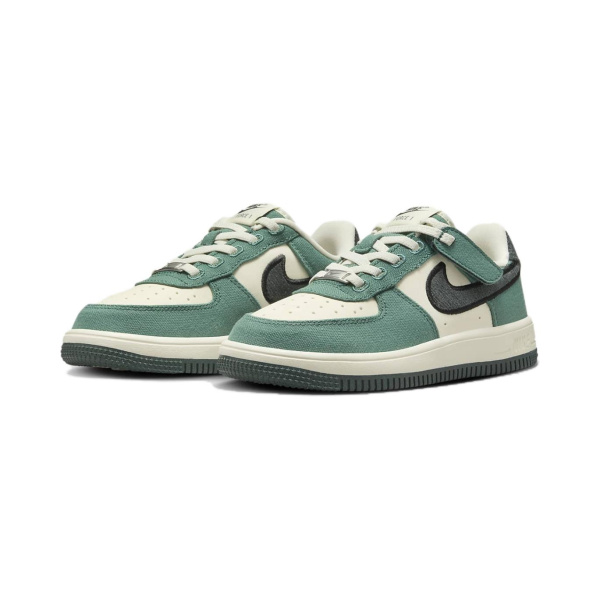 Nike Air Force 1 Slip Resistant Abrasion Resistant Низкий Топ Детские Скейтбординги Зеленый Коричневый Детский