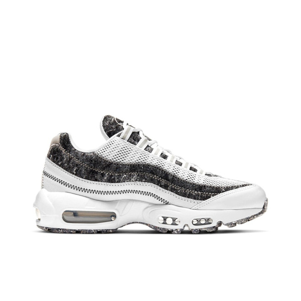 Nike Air Max 95 Амортизация Устойчивость к истиранию Покрытие Поддержка Низкие Кроссовки для бега Женские Белый Серый