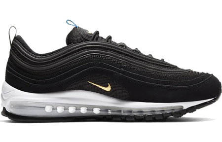 Nike Air Max 97 Легкий Low Топ Беговые кроссовки Унисекс Черный Золотой