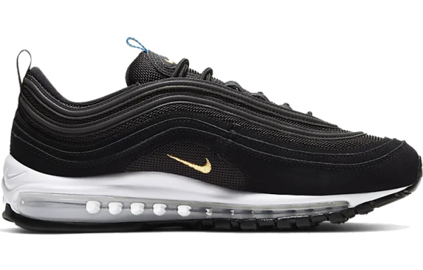Nike Air Max 97 Легкий Low Топ Беговые кроссовки Унисекс Черный Золотой