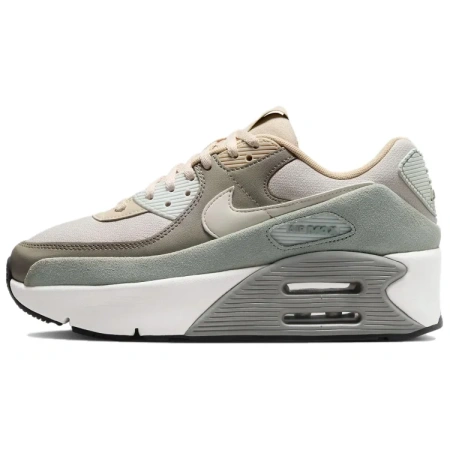 Nike Air Max 90 Устойчивые к истиранию Низкие Повседневные Беговые Кроссовки Женские Светло-Серые