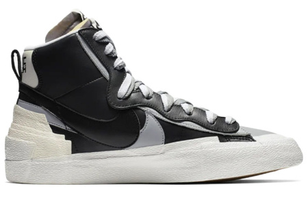 Sacai X Nike Blazer Mid Скейтборд Кроссовки Унисекс Черный Белый
