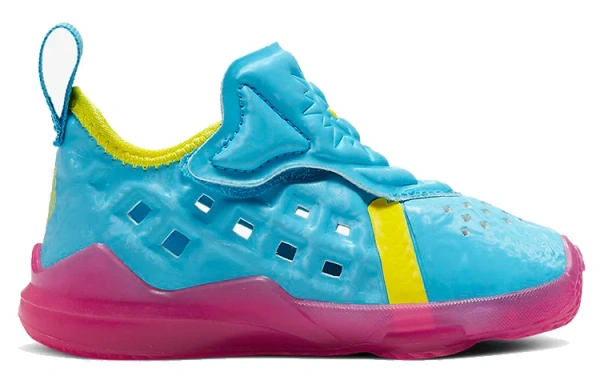 Nike Lebron 17 Dunked LeBron Low Баскетбольные кроссовки для игры голубой и розовый для малышей и дошкольников