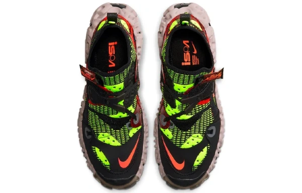 Nike ISPA OverReact Амортизация Противоскользящая Низкий Топ Повседневная Обувь Унисекс Черный Зеленый