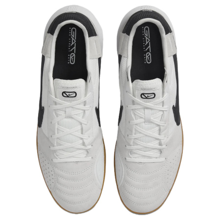 Nike Streetgato Искусственный Шипы Противоскользящие Устойчивые к Износу Футбольные бутсы Унисекс Белый Серый