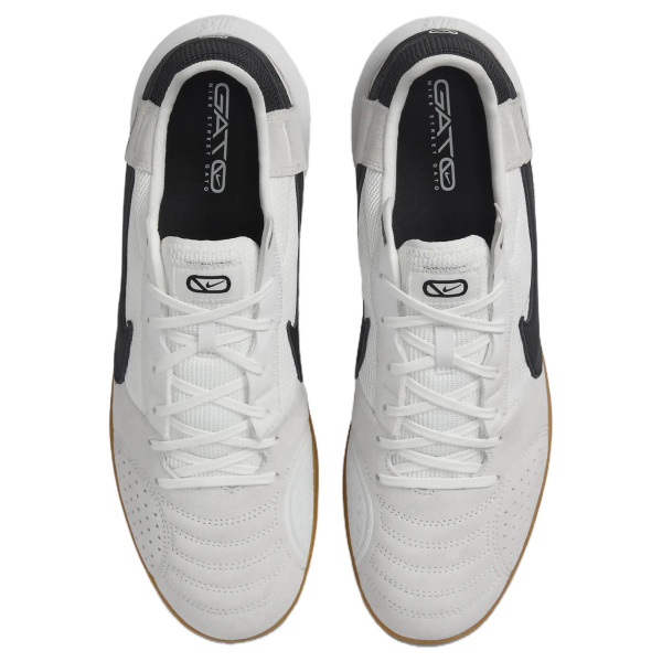 Nike Streetgato Искусственный Шипы Противоскользящие Устойчивые к Износу Футбольные бутсы Унисекс Белый Серый
