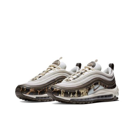 Nike Air Max 97 Нейлоновые Низкие Беговые Кроссовки Женские Камуфляж Коричневый