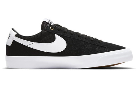 Nike Blazer SB GT 'Черный Gum' Винтаж Низкие Кроссовки для Скейтбординга Унисекс Черный Белый