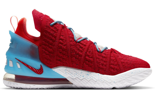 Nike Lebron 18 Low Топ Баскетбольные кроссовки для игры Унисекс Красный синий