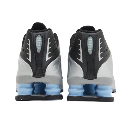 Nike Shox R4 Low Топ Повседневные Беговые Кроссовки Мужские Серебристо-Черные Синие
