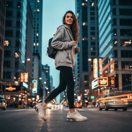 Nike Shox R4 Кожа Дышащий Поддержка Низкий Верх Повседневные Беговые Кроссовки Женские Серые