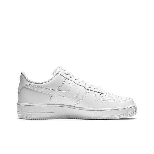 Nike Air Force 1 07 Кожа Устойчивая к истиранию Низкие Кроссовки для скейтбординга Мужские Чисто Белые
