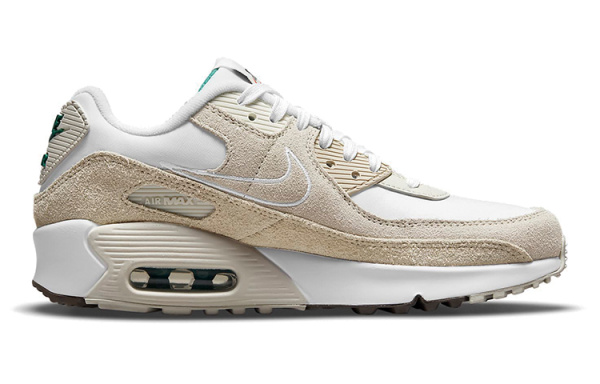 Nike Air Max 90 Low Топ Повседневные Беговые Кроссовки Женские Парусный Белый