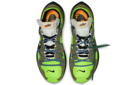 OFF Белый X Nike Air Zoom Terra Kiger 5 Дышащие Низкие Кроссовки для Трейла Женские Серый Зеленый