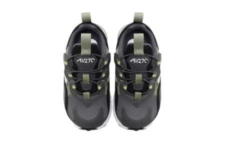Nike Air Max 270 Амортизация Износостойкий Низкий Топ Детская Беговая Обувь Серый Зеленый Детский