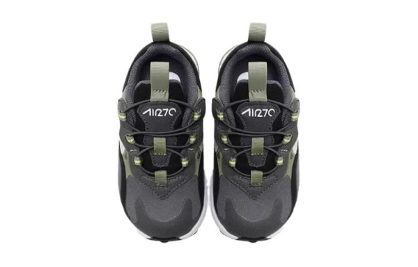 Nike Air Max 270 Амортизация Износостойкий Низкий Топ Детская Беговая Обувь Серый Зеленый Детский
