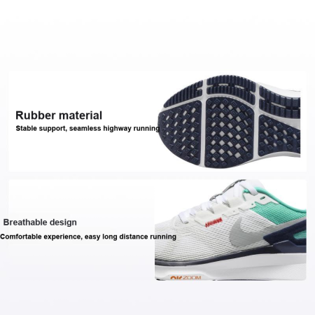 Nike Zoom Structure 25 Дышащая Поддержка Низкий Верх Беговые Кроссовки Женские Белый Зеленый