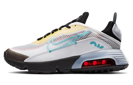 Nike Air Max 2090 Винтаж Амортизация Дышащие Низкие Кроссовки для Беговых Занятий Детские Белые Синие Желтые