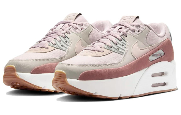 Nike Air Max 90 LV8 Устойчивая к истиранию Низкая Повседневная Обувь Женская Белая Красная