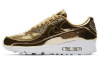 Nike Air Max 90 Low Топ Повседневные Беговые Кроссовки Женские Жидкое Золото