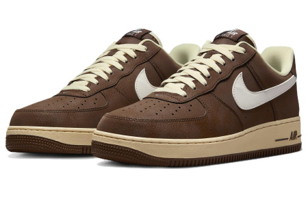 Nike Air Force 1 '07 Low Топ Скейтборд Кроссовки Мужские Коричневый Белый