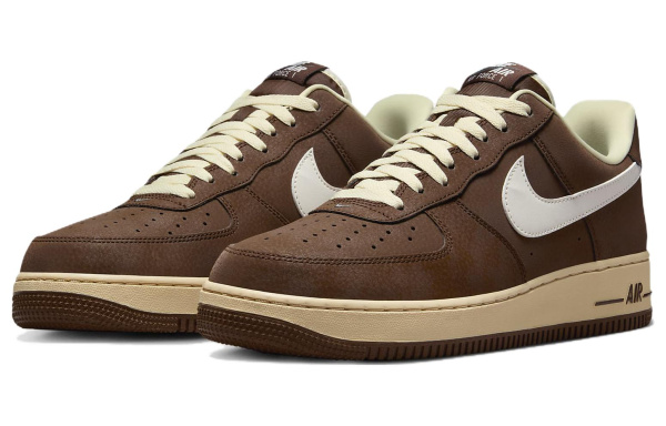 Nike Air Force 1 '07 Low Топ Скейтборд Кроссовки Мужские Коричневый Белый