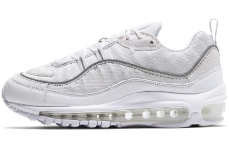 Nike Air Max 98 Амортизация Устойчивость к истиранию Легкий Низкий Верх Повседневные Беговые Кроссовки Женские Белые