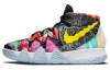 Nike Kybrid S2 'What The' Устойчивые к истиранию MID Детские Баскетбольные Кроссовки Черный Желтый Красный