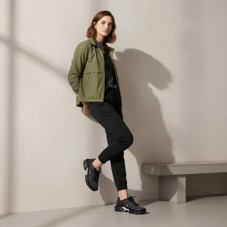 Nike Air Max Plus Vintage Ткань Низкие Повседневные Беговые Кроссовки Женские Черные