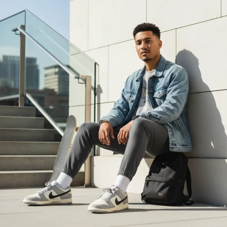 Nike Dunk Slip-Resistant Abrasion-Resistant Low-Top Скейтборд Кроссовки Мужские Серые