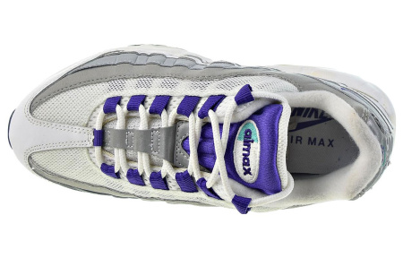 Nike Air Max 95 Текстиль Кожа Низкий Верх Спортивная Повседневная Обувь Женская Белый Серый Фиолетовый