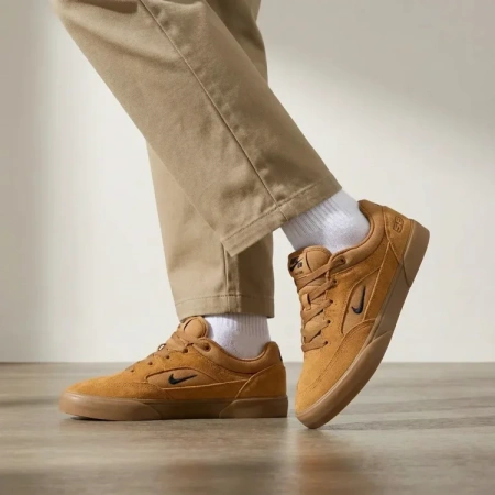 Nike SB MALOR Текстиль Кожа Скейтборд Кроссовки Мужские Коричневые