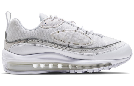 Nike Air Max 98 Амортизация Устойчивость к истиранию Легкий Низкий Верх Повседневные Беговые Кроссовки Женские Белые
