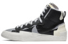 Sacai X Nike Blazer Mid Скейтборд Кроссовки Унисекс Черный Белый