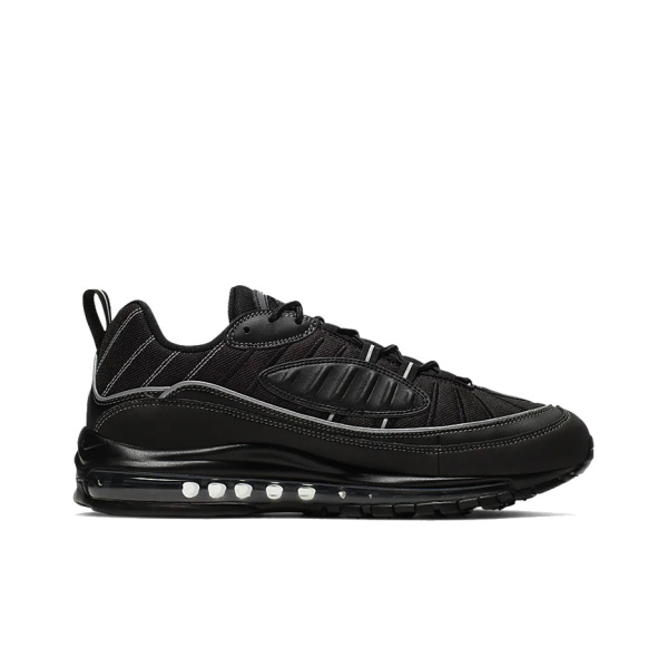 Nike Air Max 98 Low Топ Амортизирующие Повседневные Беговые Кроссовки Мужские Черные Серебряные