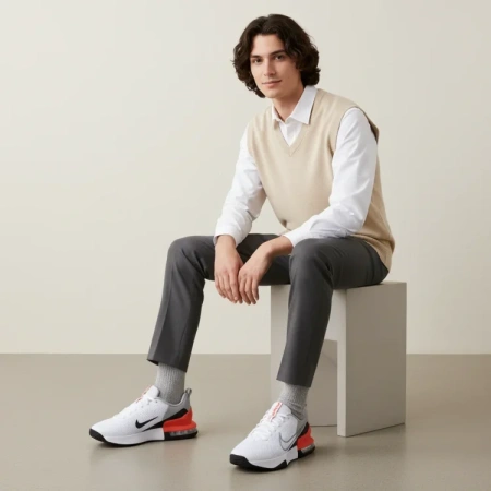 Nike Air Max ALPHA Износостойкие Низкие Кроссовки для тренировок Унисекс Серый Белый Черный