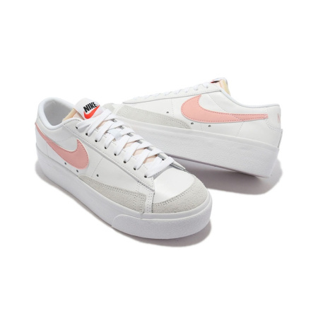 Nike Blazer Платформа Синтетическая кожа Удобные Низкие Кроссовки для скейтбординга Женские Белые