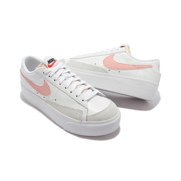Nike Blazer Платформа Синтетическая кожа Удобные Низкие Кроссовки для скейтбординга Женские Белые
