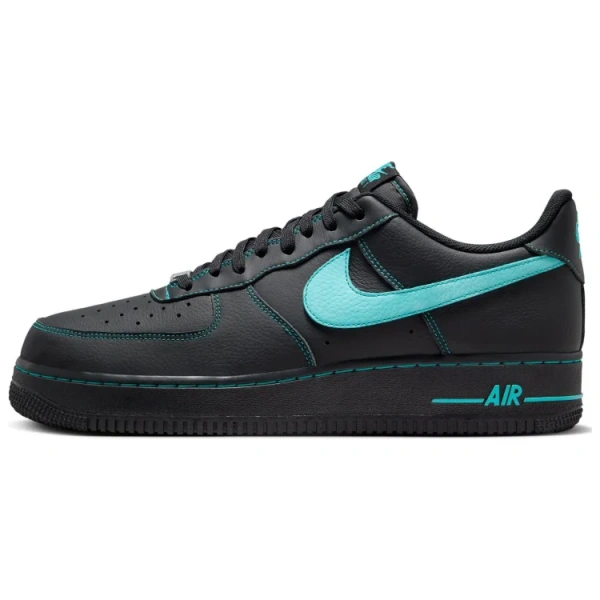 Nike Air Force 1 Slip-Resistant Abrasion-Resistant Low-Top Скейтборд Кроссовки Мужские Черный Аврора Зеленый