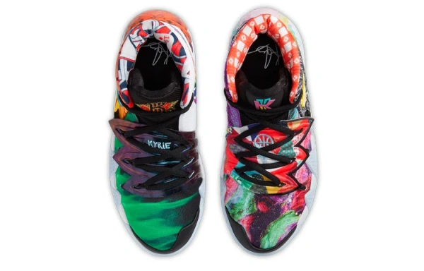 Nike Kybrid S2 'What The' Устойчивые к истиранию MID Детские Баскетбольные Кроссовки Черный Желтый Красный