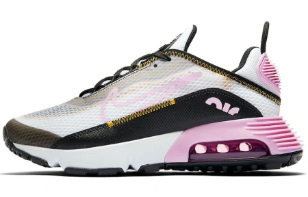 Nike Air MAX 2090 Амортизация Низкие Кроссовки для Беговых Занятий Детские Черные Белые Розовые