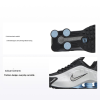 Nike Shox R4 Low Топ Повседневные Беговые Кроссовки Мужские Серебристо-Черные Синие
