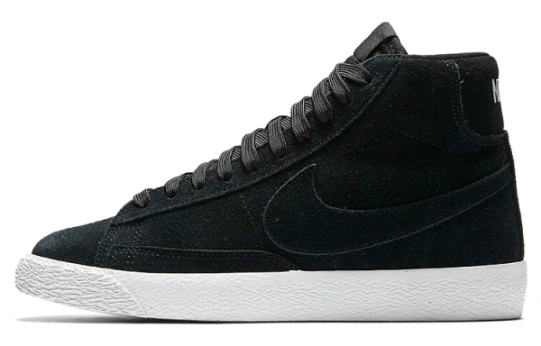 Nike Blazer Mid Топ Детский Скейтбординг Черный Замша Подростковый