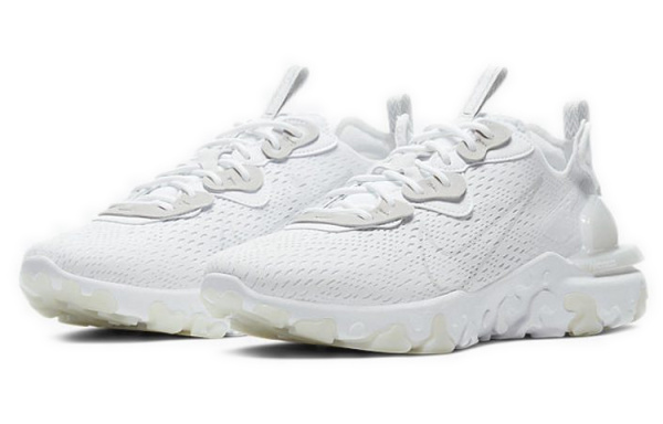 Nike React Vision Сетка Амортизация Противоскользящие Низкие Повседневные Беговые Кроссовки Мужские Серый Белый